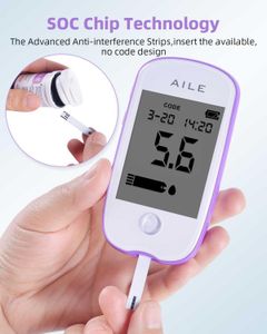 AILE Blood Glucose Test Kit – Meter, 50 Test Strips, 50 Lancets, Home Use