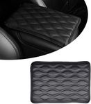 Flygun 1 PC Car Center Console Armrest Cushion, 8.26" x 11.81" Leather Memory Foam Bolangwenm Armrest Box Heightening Cushion, Decorative Modification Accessory, Compatible with Most Models (Black)