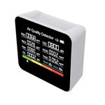DeWire 9-in-1 Air Quality Detector with Color Display - Multifunctional CO2, CO, HCHO, TVOC, PM2.5, PM10, PM1.0 Monitor with Temperature & Humidity Sensors, USB-C Rechargeable