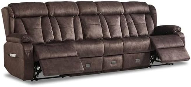 110" Reclining Sofa 4 Seater Recliner Couch with Console for Living Room