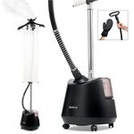 Powerful 2200W Premium Garment Steamer with 3L Water Tank,Dual Steam Settings for Rapid Wrinkle Release,Suitable for All Fabrics,New 2024 Design,Fridja f1200 Clothes Steamer Pro,Matt Black