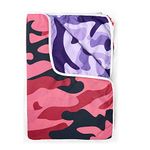 Divine Casa 120 GSM Microfiber Abstract Print Single Bed Dohar | AC Lightweight Cozy Soft Blanket for Bed, Sofa, Couch, Travel & Camping (Purple and Pink, 140 x 210 CM)