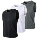 MEETYOO Men's T3 Vest, Black+Gery+White, XL