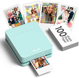Nelko PP01 Tragbarer Fotodrucker mit 100 Blatt & Tintenpatrone, Sofortiger Kleberücken Druck für iOS/Android, Taschenformat mit Bearbeitungs App, Grün