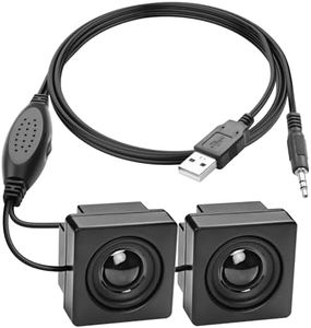 XMSJSIY Mini altoparlante per computer desktop, 3,5 mm, ingresso TRS, con regolazione del volume, USB Powered stereo, tipo nascosto, piccolo altoparlante per PC, laptop, telefono, notebook, 1,2 m, 3,9