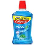 Colgate Plax Cool Mint Mouthwash 1L fresh breath mouthwash instant long-lasting freshness no burn experience 24/7 plaque protection when used twice daily clinically tested by dentists