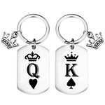 PLITI Couple Gift King And Queen Keychain Set Of 2 For Wife Husband Boyfriend Girlfriend (K&Q setCA)