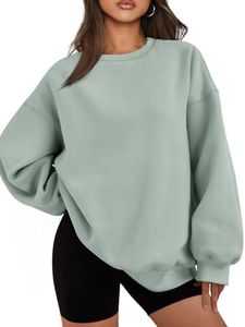 EFAN Womens Sweatshirts Hoodies Oversized Sweaters Crewneck Fleece Casual Tops Basic Comfy Fall Fashion Clothes 2026 Plus Size Maternity Workout Lounge Wear Winter Outfits LightGreen XL