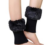 Women Girls Warm Boot Cuffs Short Crochet Boot Cover Ladies Soft and Comfortable Boot Socks Cuff Toppers Snow Socks Faux Fur Knitted Short Twist Leg Warmers Boot Cuff Toppers