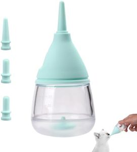 lasuroa Biberons Chaton, avec 3 Tétines Silicone Remplaçables Biberons Allaitement pour Chiots Anti-Étouffement Kit d'alimentation Réutilisable Chaton Accessoires pour Animaux Compagnie Nouveau-nés