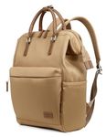 Kah&Kee Slim Laptop Backpack for Women 14 Inch, Travel and Work Bag, Water Resistant, Teacher, Doctor, College Backpack, New Retro-beige, M, Rucksack Backpacks