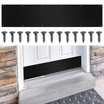 Dunzy Door Kick Plate with Black Screws Thickness Satin Aluminum Door Push Plate Polished Metal Kickplate for Door Protection, Black Color(8'' x 34'', 1 Pcs)