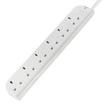 Belkin E-Series 6 Plug SurgeStrip Surge Protected Extension Lead - 3 m, White