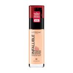 L’Oréal Paris Liquid Foundation, Full Coverage, Lasting Wear, With Vitamin C, Infallible Fresh Wear, Shade: 410 Ivory