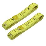 Sourcingmap 2 Pcs 1.5M 60" Yellow Soft Plastic Multifunction Measure Tapes for Sewing Tailor