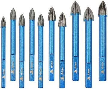 Masonry Drill Bit BRSCHNITT 3/16",1/4"*4,5/16"*2,3/8"*2,1/2" Carbide Tips Concrete Drill Bit Set for Pots Bottles Ceramic Tile Glass Brick Ceramic Triangle Shank