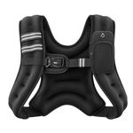 ZELUS Weighted Vest, 6lb/8lb/12lb/16lb/20lb/25lb/30lb Weight Vest with Reflective Stripe for Workout, Strength Training, Running, Fitness, Muscle Building, Weight Loss, Weightlifting, Black(6 lb)