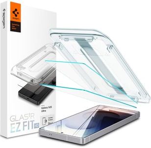 SPIGEN EZ Fit for Samsung Galaxy S25 Ultra Screen Protector, Easy Application Auto Alignment Technology Installation Tray, Oleophobic Coating 9H Tempered Slim Glass [2-Pack] - Clear