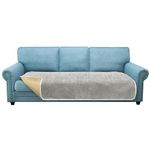 Granbest Non-Slip Sofa Seat Covers 3 Seater Plus Thick Sofa Cover Sofa Protectors from Pets Universal for All Seasons (3 Seater Plus, Light Grey)