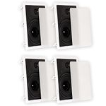 Theater Solutions TS80W in Wall 8" Speakers Surround Sound Home Theater 2 Pair Pack