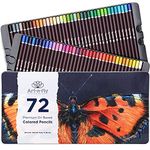 Art-n-Fly 72 Professional Oil Based Colored Pencils for Artists - Pencils for Drawing, Sketching and Coloring Books - Soft Core Art Pastel Pencils Set w/Skin Tone in Metal Case