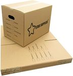 10 x Printed Room List Cardboard House Moving Boxes - Removal Packing Box With Carry Handles 457x304x254mm