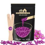 Lifestance Violet 450g Wax Beads, Coarse Hair Removal Formula, Hard Wax Beads for Brazilian Bikini - Legs - Underarm- Private Part, Waxing Beads with 10 Applicators for Wax Warmers