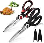 Kitory Kitchen Shears Kitchen Scissors Ultra Sharp Scissors Heavy Duty Scissors with Sheath Multi-function Food Scissors for Meats, Vegetables, Herbs,BBQ,Chicken, 2 Pack, 2023 Gifts