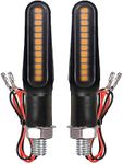 BlyilyB Motorcycle Blinkers Indicator Sequential Turn Signal Amber LED Lamp (Pack of 2)