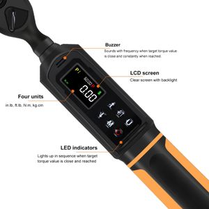 Uharbour Digital Torque Wrench 3/8" Drive – 0.9-60Nm, Dual Direction, LED Alarm