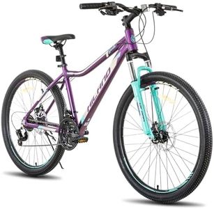 Hiland 26 Zoll Mountainbike für Frauen, 21-Gang mit Lock-Out-Federgabel, Dual-Scheibenbremsen, Aluminium-Rahmen MTB, Erwachsene Damen Damen Fahrrad Herrenfahrrad, Violett
