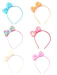 ANNACREATIONS Bow Hairband, Plastic Headband for Kids, Multicolor (Pack of 6 Pcs)