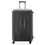 DELSEY PARIS Moncey Polypropylene 55 Cm Spinner 4 Double Wheels Black Hard Suitcase, Small, H-25 Cm