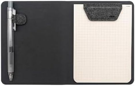 LHiDS Magnetic Business Portfolio Resume Padfolio Organizer, A6 Folder with Clipboard, Paper Clip, Writing Pad, Card Holder, Magnetic Closure for Interview, School and More, Obsidian Black