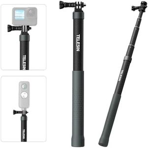 Invisible Selfie Stick for (120cm/47.2in), Waterproof Carbon Fiber Extension Pole Monopod for Go Pro 13 12 11 10 9 8 Insta360 X5 X4 X3 Go3 Ace Pro 2 DJI Action 5 Pro Pocket 3 AKASO Accessory