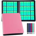 Vrsanok 16 Pocket Trading Card Binder – Holds 1280 Cards, Large Capacity 4x4 Card Album with 40 Double-Sided Pages,Ringless PU Cover Zipper Card Folder for Sports & Standard Size TCG Cards