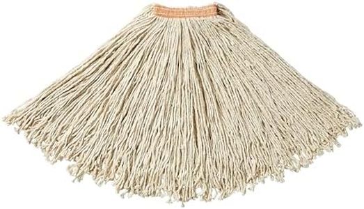Rubbermaid Commercial FGF51800WH00 Premium 8-Ply Cut-End Blend Mop, 24-Ounce, 1-inch Orange Headband, White