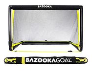 BazookaGoal Original Solid Frame Pop Up Goal - Folding Mini Football Goal for Kids and Adults - Portable Goal Post - Easy to set-up & Steady - 120x75cm