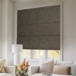 HOTSOON Blackout Roman Shades for Window, Cordless Linen Roman Window Shades, Custom Washable Fabric Roman Blinds, Thermal Insulation UV Protection for Home Bedroom Loft, Brown,20-21" W x 20-40" H