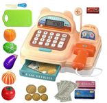 HALO NATION® Cash Register Toy Supermarket Billing Counter WithScanner, Working Calculator & Mic and Vegetable Cutting Toy