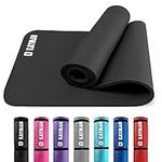 KAYMAN Exercise Yoga Mat Non Slip - Black, 183 x 60 cm | Best Training & Workout Mat for Yoga, Pilates, Gymnastics, Stretching & Meditation | Eco Friendly Exercise Mat for Home with Carrying Straps