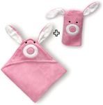 Zoe Sage Baby Hooded Towel - Super Absorbent and Luxuriously Soft Baby Towel and Mitt Made from Bamboo and Cotton - Baby Towel Newborn - Generous Size 110 x 65 cm - Rosa Pink Bunny