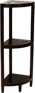 AquaTeak Kai Mocha-Shield Corner Teak Bath Shelf