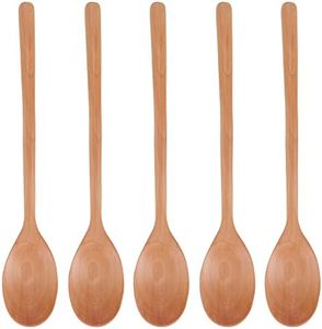 Wooden Spoons, Table Spoon Japanese Style for Kitchen Cooking for Eating Mixing Stirring(Wood Color, Blue)