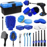 27Pcs Car Detailing Kit, Car Detailing Brush Set, Auto Detailing Drill Brush Set, Car Detailing Brushes, Car Wash Kit, Car Accessories, Car Cleaning Tools Kit for Interior, Exterior, Wheels