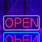 CoolGift Mart Open Neon Sign - Dimmable LED Light for Business Store Wall Decor, USB Powered, Aesthetic Decoration for Coffee Shop Dessert Store Bar Pub Party Opening Gift