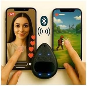 Wireless Auto Clicker for iPhone Android - Smart Automatic Screen Clicker with Bluetooth 5.0 Dual Connection, No USB Cord & 2-Speed Touch Panel 15mm Ultra-Thin Phone Tapper for Live Streams/Gaming