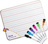 Quality Ruled Dry Erase Lapboard – Double-Sided Magnetic Whiteboard with Lines and Blank Surface for Kids Learning, Math, Writing – Student, Teacher, Homeschool Supplies – 6 Magnetic Markers (9x12)