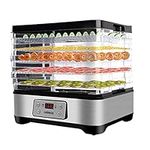 Food Dehydrator, CUSIMAX Electric Dryer Dehydrators Machine with Digital Timer & Temperature Control for Beef Jerky Fruits Meat Herbs Vegetables, 5 BPA-Free Trays, Overheat Protection