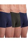 Van Heusen Men Boxer Briefs - 100% Combed Cotton - Pack of 3 - Anti Bacterial, Colour Fresh, Moisture Wicking_10031_Dark Navy, Dark Navy, Peat_M